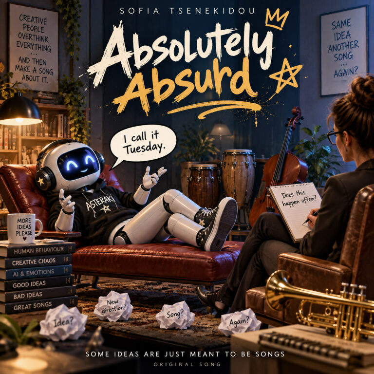 Absolutely absurd song artwork by Sofia Tsenekidou