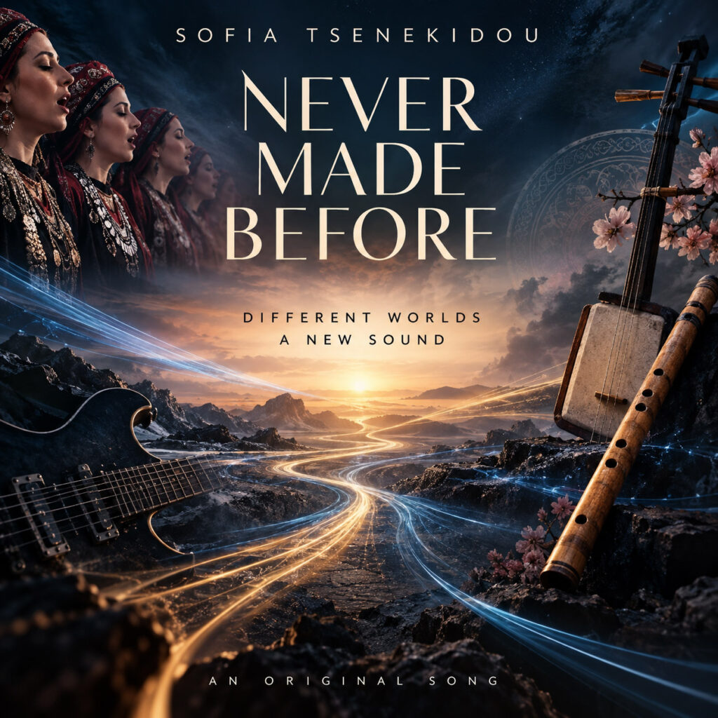 Never made before song artwork by Sofia Tsenekidou